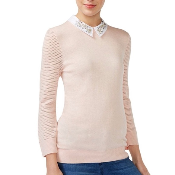 embellished collar sweater
